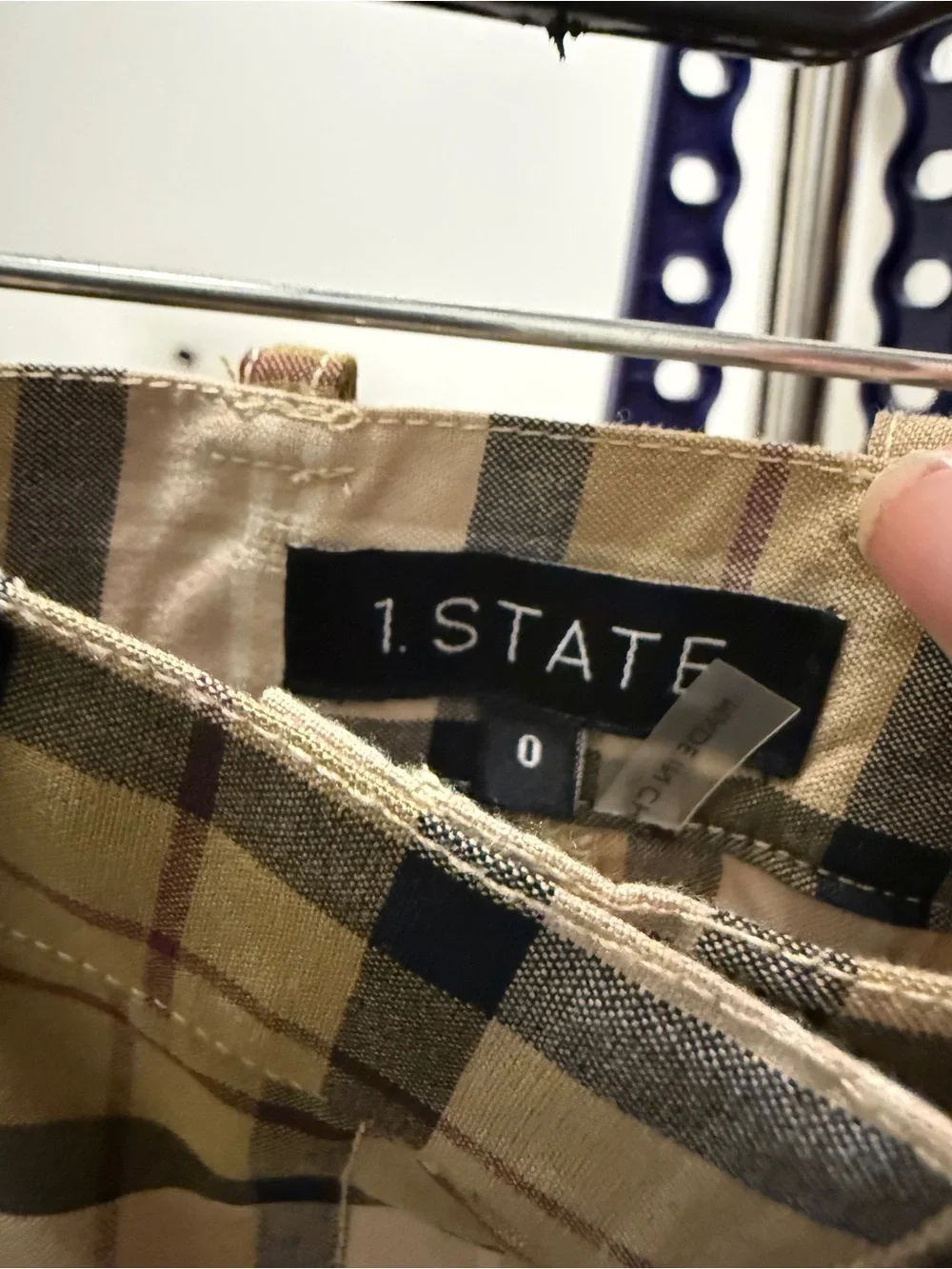 1. State Tan Beige  Plaid Mini Skirt Size 0